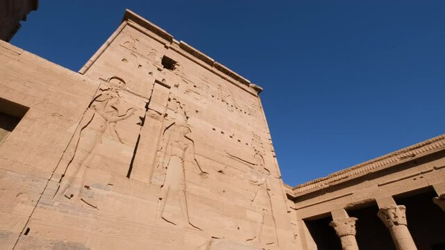 08/02/2024 ,Aswan Egypt, footage from the Philae Temple in Aswan 
Egypt