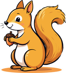 Cute Squirrel with Acorn © Boy