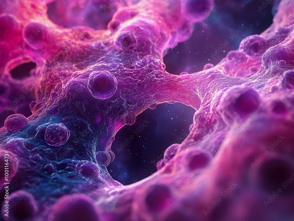 Wall mural microscopic view of a cell - abstract science background
