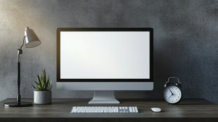 Fototapeta premium Modern Desktop Setup with Blank Screen