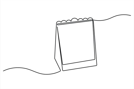 recommend clip art: Single line art table calendar Month Date continuous drawing of outline vector illustration
                    