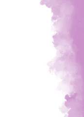 Abstract water color brush background splashing on white background. purple texture design template for birthday invite or card.
