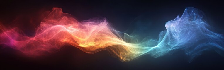 Fototapeta premium Vertical colorful electric line on black background with high contrast lighting