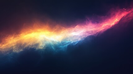 Fototapeta premium Vertical colorful electric line on black background with high contrast lighting