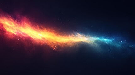 Fototapeta premium Vertical colorful electric line on black background with high contrast lighting