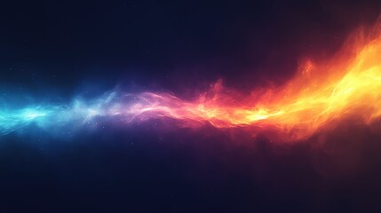 Fototapeta premium Vertical colorful electric line on black background with high contrast lighting