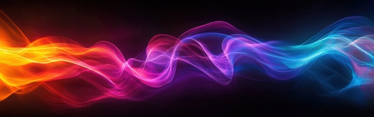 Naklejka premium Abstract colorful energy light streaks against a dark background
