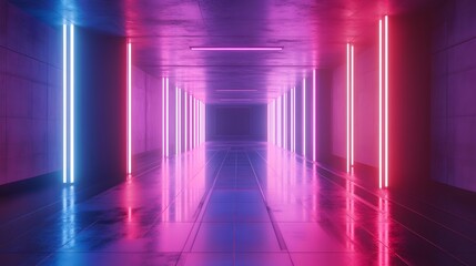 Fototapeta premium Holographic Neon Art Illuminating the Boundless Realms of a Futuristic Digital World