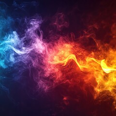 Fototapeta premium Vertical colorful electric line on black background with high contrast lighting