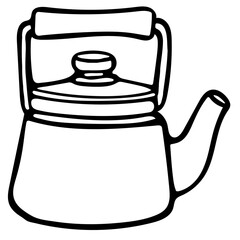 Tea pots and tea cups icon doodles
