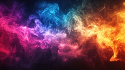 Fototapeta premium Vertical colorful electric line on black background with high contrast lighting