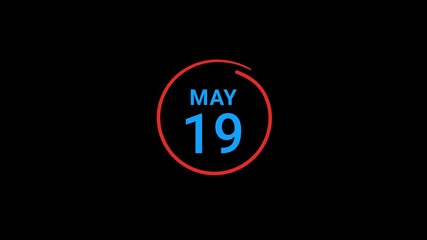 19th May calendar date Animation