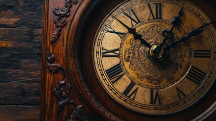 Fototapeta premium Elegant and luxurious wooden wall clock
