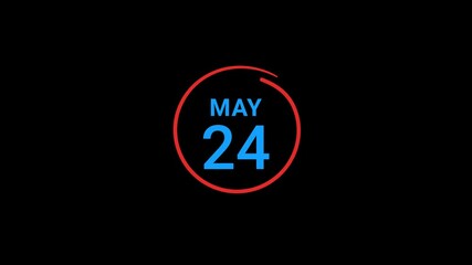 24th May calendar date Animation