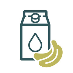 Carton of milk with flavor banana vector icon