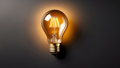 A flat lay image of an idea light bulb, symbolizing creativity and innovation, captured from a top-down perspective