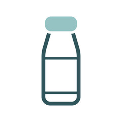 Drinkable yoghurt bottle vector icon