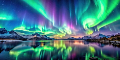 Vertical s of mesmerizing Northern Lights nature landscapes with vibrant colors and serene beauty
