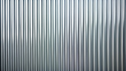 Obraz premium Metallic aluminum silver corrugated stripe sheet wall with vertical lines texture background