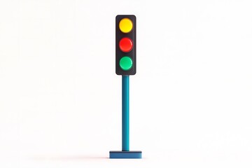 Traffic light illustration in flat design. Red light, yellow light and green light.