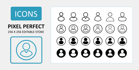 User icon set, Profile icon set, Avatar icon set, User profile icon pack