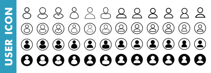 User icon set, Profile icon set, Avatar icon set, User profile icon set