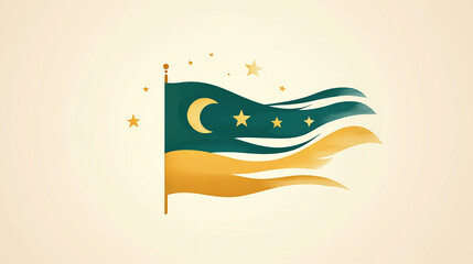 Independence Day Mauritania Logo Design illustration