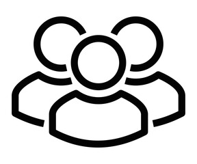 Vector illustration of a group of people icon, symbolizing team, community, or social connections. Editable stroke.