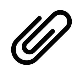 Vector illustration of a paperclip icon, symbolizing attachment, office supplies, or organization in documents. Editable stroke.