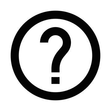 recommend clip art: Vector icon of a question mark, representing inquiry, help, or unknown information. Editable stroke.