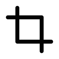 Fototapeta premium Vector illustration of a crop tool icon, representing image editing, adjustment, and customization for creative projects. Editable stroke.