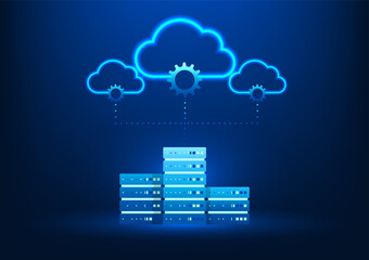 Cloud Technology Background, Cloud-connected servers, representing efficient data storage and collaboration in the digital age.