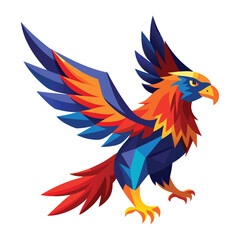 Obraz premium 3d rendering of dynamic colorful eagle cartoon vector