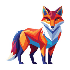 Obraz premium 3d rendering of dynamic colorful fox cartoon vector
