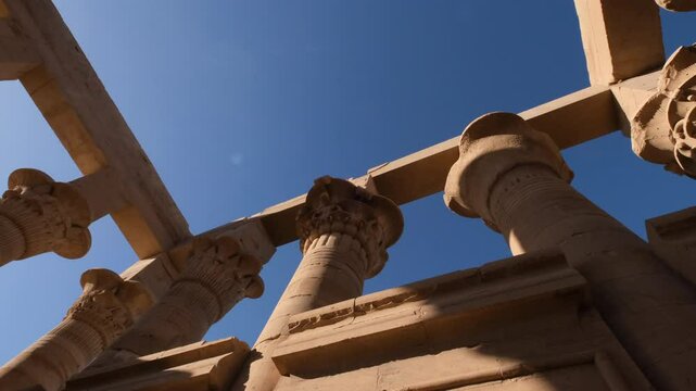 08/02/2024 ,Aswan Egypt, footage from the Philae Temple in Aswan 
Egypt