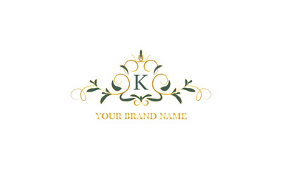 Obraz premium Exclusive color monogram with initial letter K. Vector illustration of company brand, emblem for restaurant, royalty, boutique