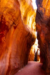 Gardinen Canyon Narrow gorges and crevices in the Wadi Essendilene slot canyon. Tassili n'Ajjer National Park, Algeria, Africa  © krysek