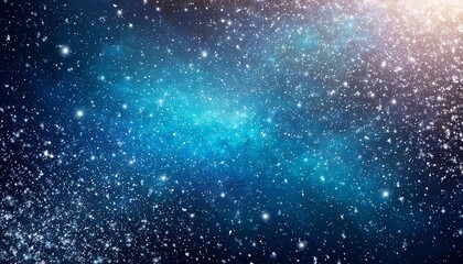 Obraz premium Blue and gold glowing glitter in the midnight sky. Made with Generative AI Technology