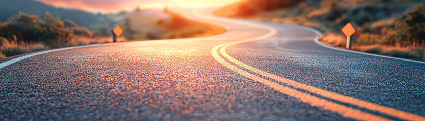 Fototapeta premium Symbolic Asphalt Road with Milestones for Career Progress and Determination