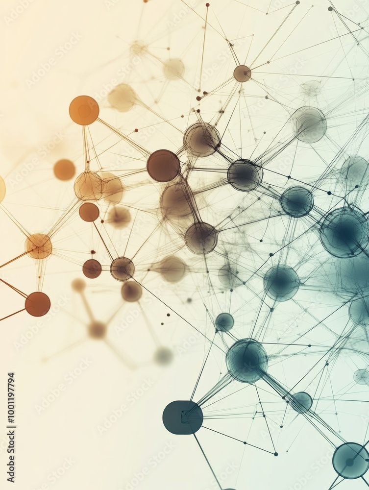 Fototapete intricate abstract background with molecular structures symbolizing scientific innovation and discov