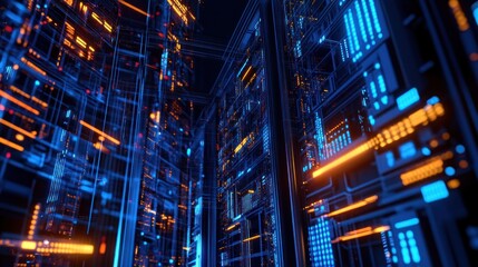 Fototapeta premium Abstract Data Center