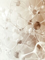 Exploring intricate molecular structures and complex chemical arrangements in a captivating abstract background design. Generative AI