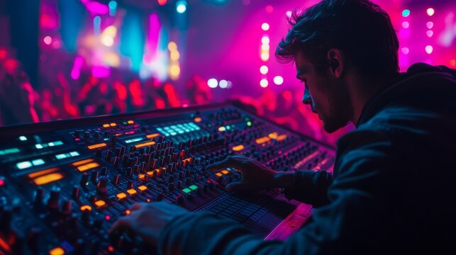 Nightlife DJ Mixing at Concert