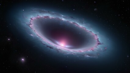 Fototapeta premium An abstract cosmic shape suspended in the dark void of space, bathed in diffused light. The high-definition 4K resolution captures every detail, creating a futuristic atmosphere