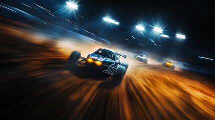 Nighttime Racing Action