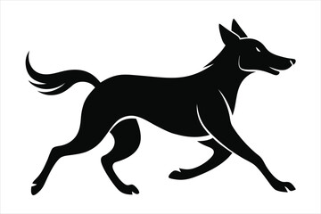 A versatile collection of dog silhouettes in vector format. Ideal for logos, prints, and design projects that feature various canine breeds in minimalist and elegant black and white outlines.