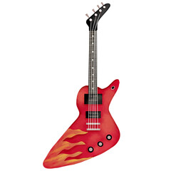 Naklejka premium Hand-painted watercolor painting of an electric guitar for illustration purposes