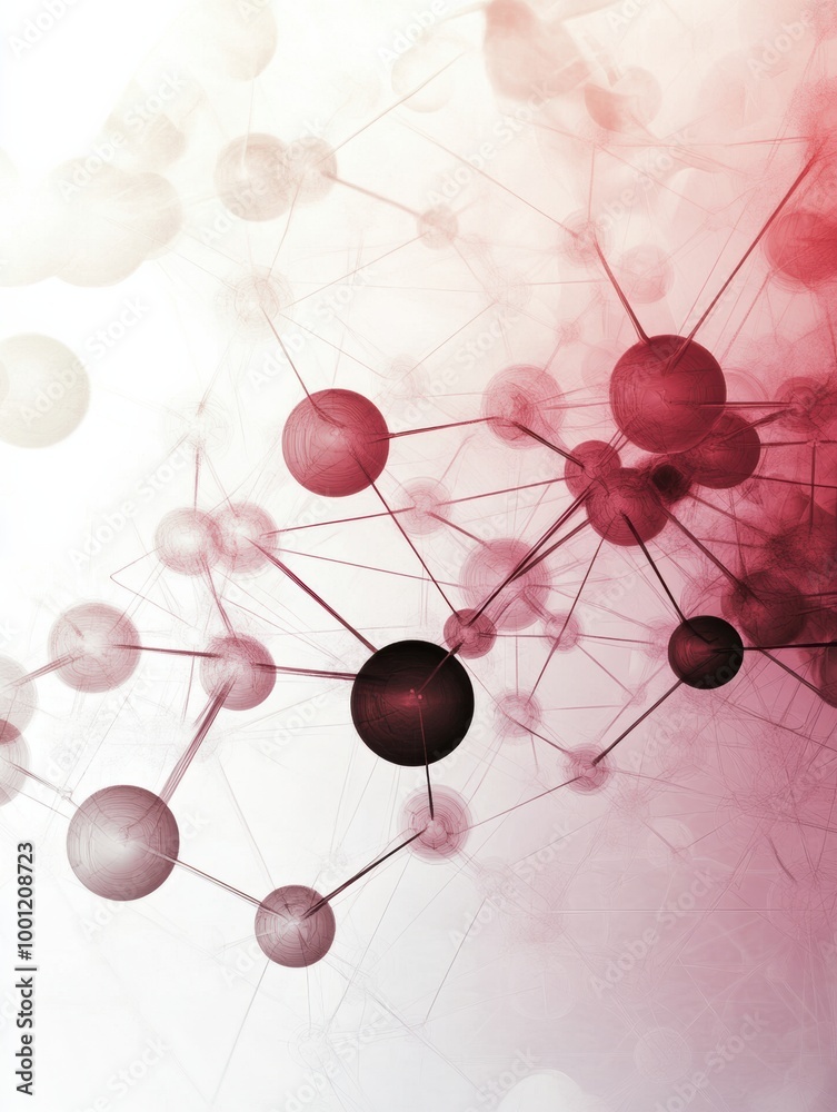 Leinwandbilder abstract representation of chemical structures and molecules in a dynamic arrangement showcasing sci