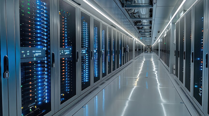 Servers inside a AI data center.