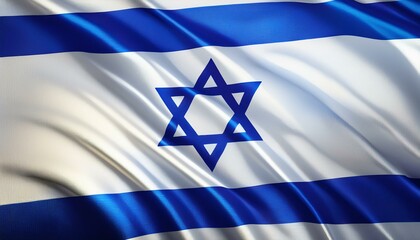 Israel flag waving national emblem